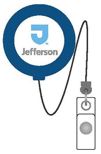   Badge Reel Retractable Jefferson Logo