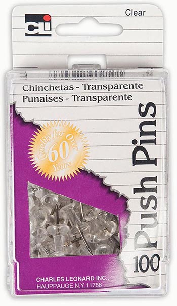 Clear Push Pins 100Pc (SKU 1046408338)