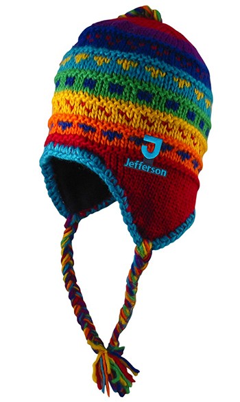 Tju Yak Rainbow-Colored Fleece Lined Hat