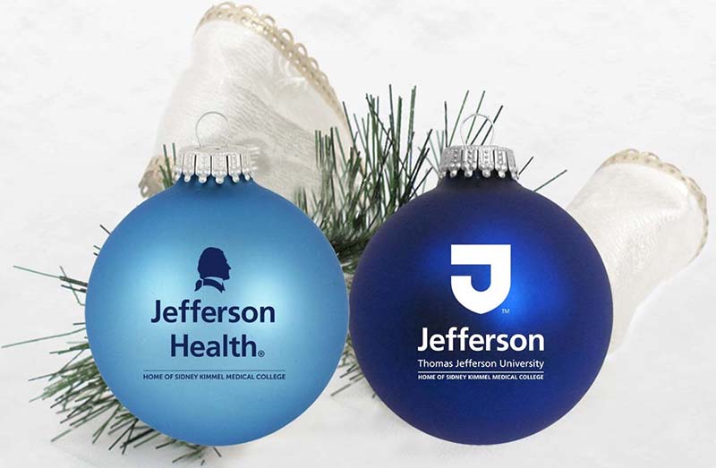 Jefferson Two Boxed Ornaments J Logo/Jefferson Health