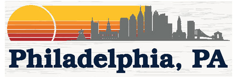 Magnet Philly Recycled Wood Skyline 4"