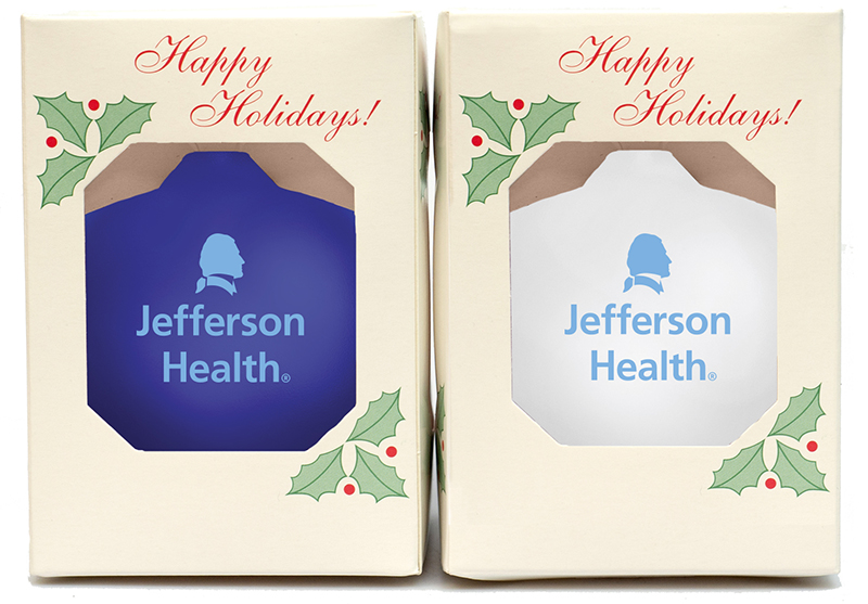 Jefferson Two Boxed Ornaments Shatterproof Glossy Health