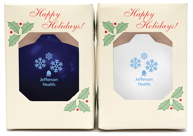 Jefferson Two Boxed Ornaments Snowflake Health Shatterproof Glossy