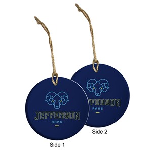 2 SIDED RAM CERAMIC ORNAMENT